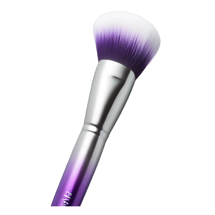 White to light purple metallic ombré makeup brush  sticker