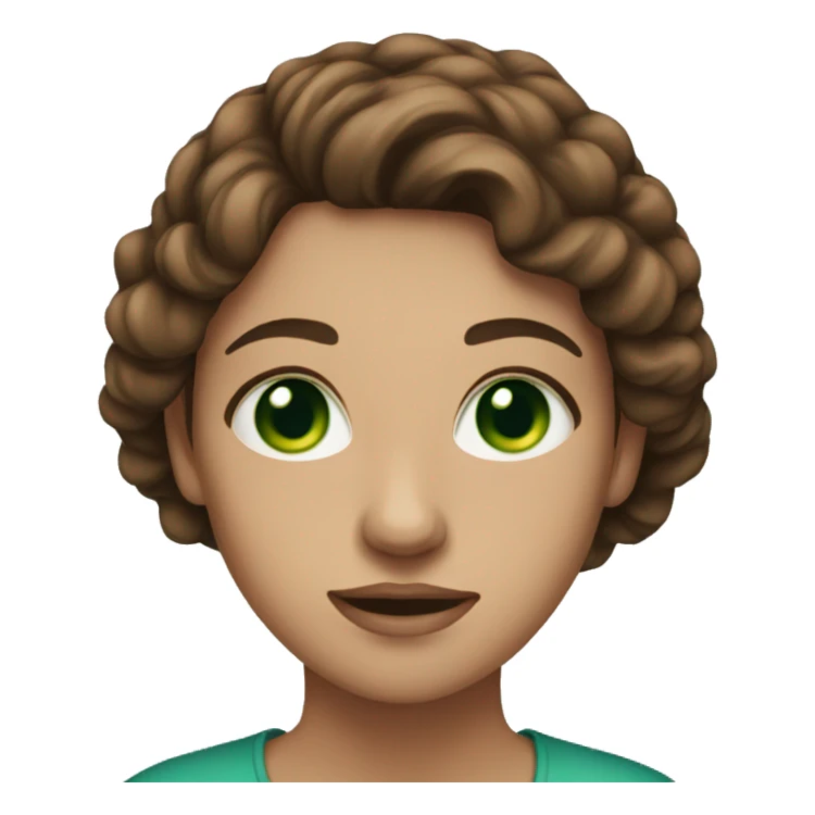 Women with green blue eye and brown hair  sticker