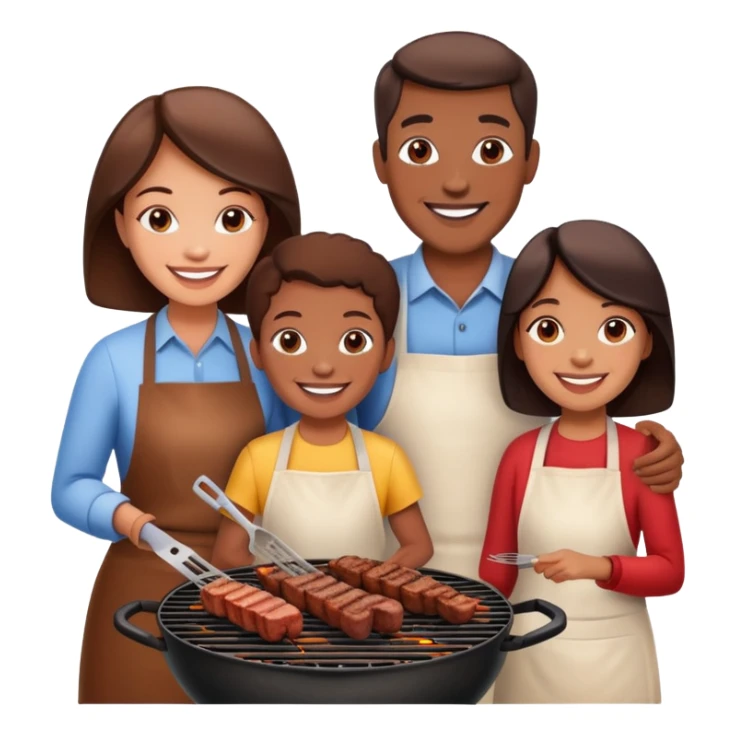 Turkish beautiful finished family and make grill time  sticker