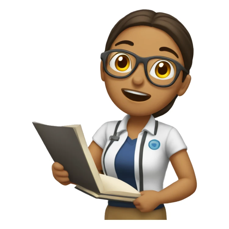 Monita estudiando sacando la lengua  sticker