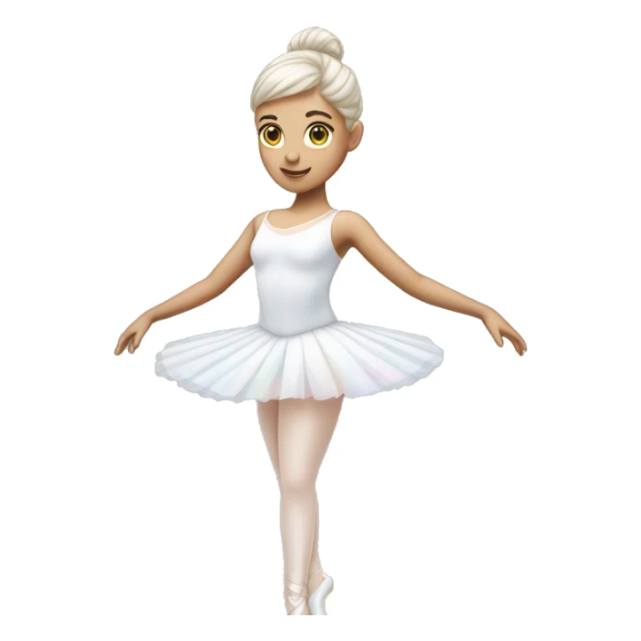 Pale holographic white ballerina  sticker
