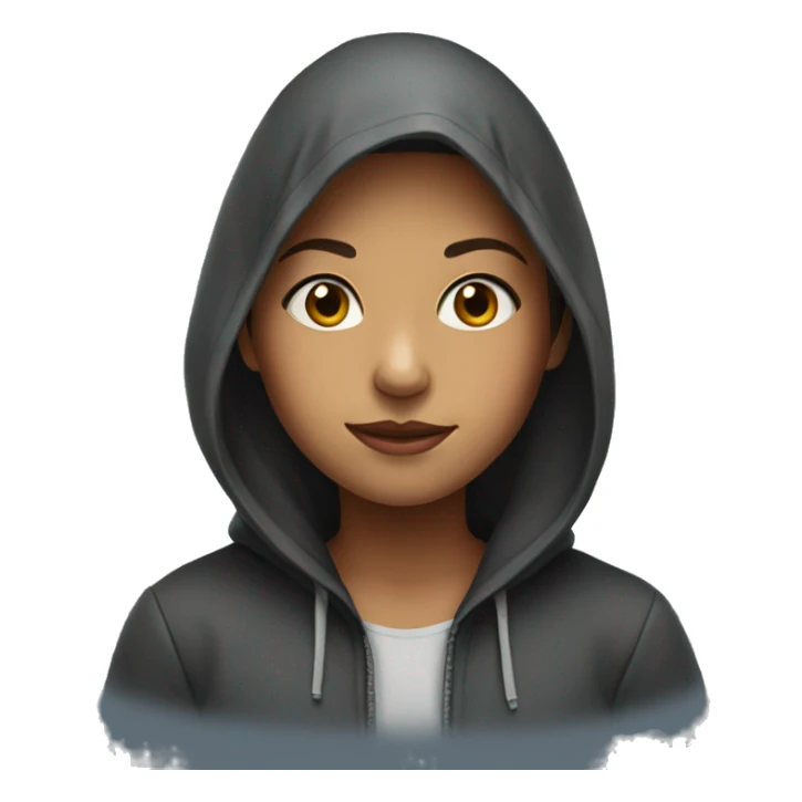 girl in hooded portrait sticker