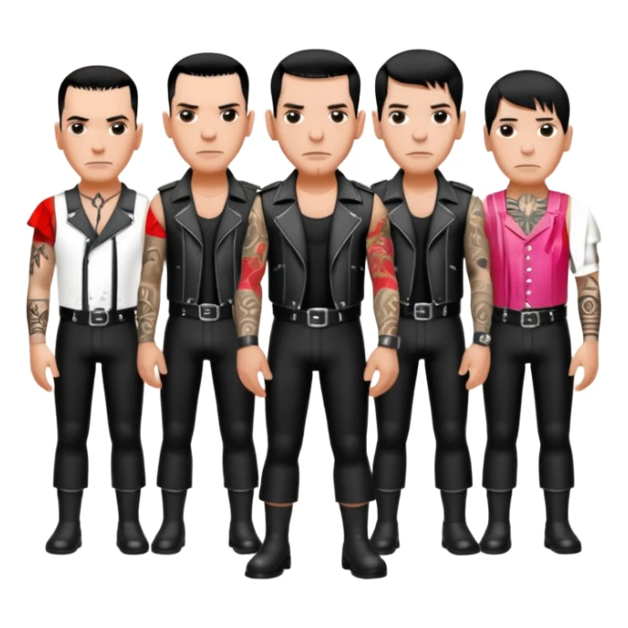 Whole rammstein band standing as a group sticker