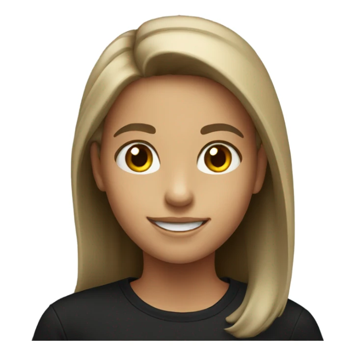 smiling girl in black shirt sticker