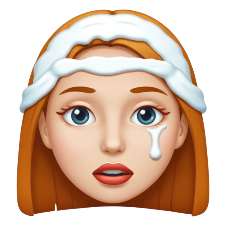 white icing on woman just on the mouth and eye area sticker