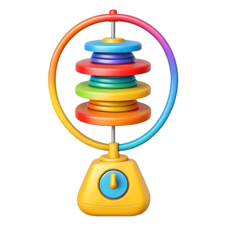 Emoji of a toy top with a string sticker