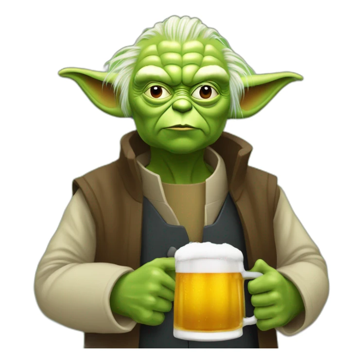 trump qui boit une bière avec maitre Yoda sticker