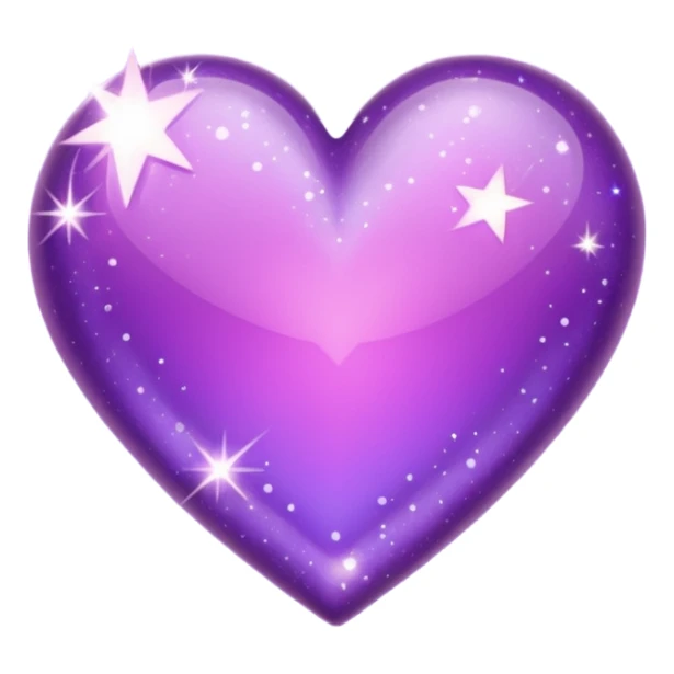 glitter purple and cian heart sticker