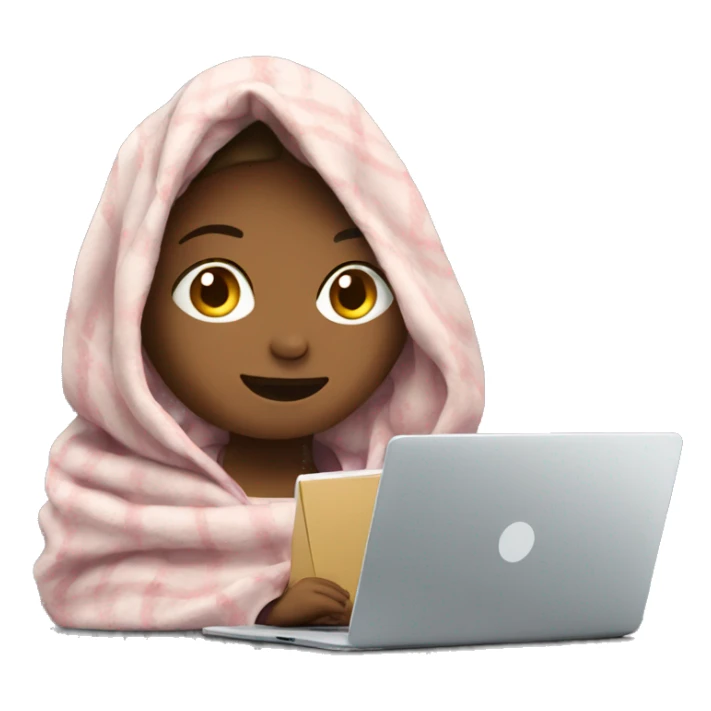 Girl in blanket watching show on laptop sticker