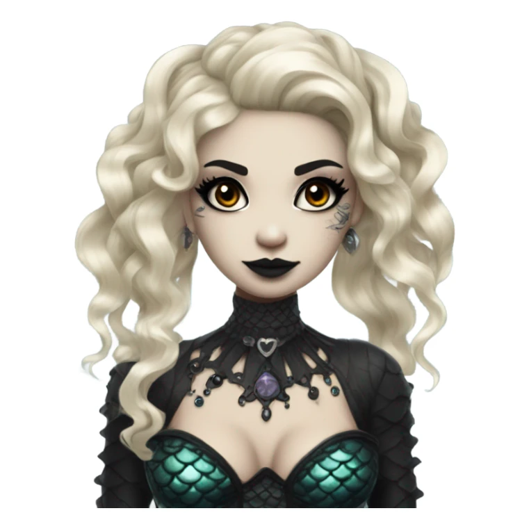 goth mermaid hime girl sticker
