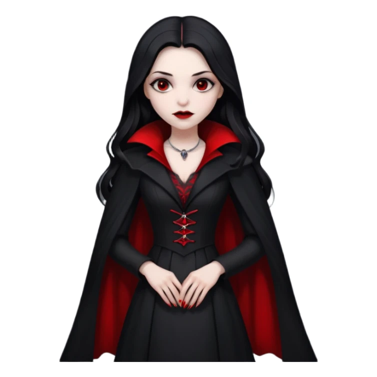 Women Vampire with black & white coat dress sticker