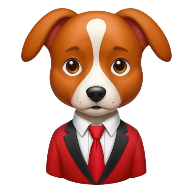 red dog with white tie,red shirt sticker