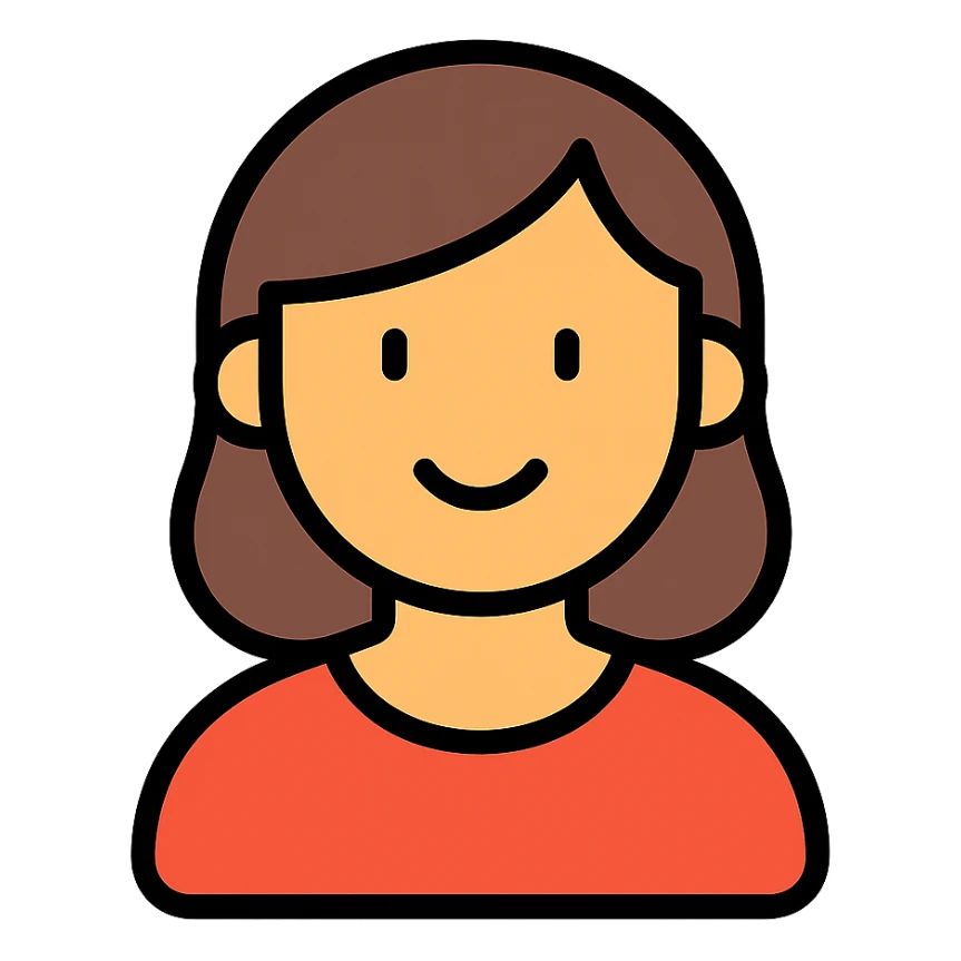 mom icon with color outline sticker
