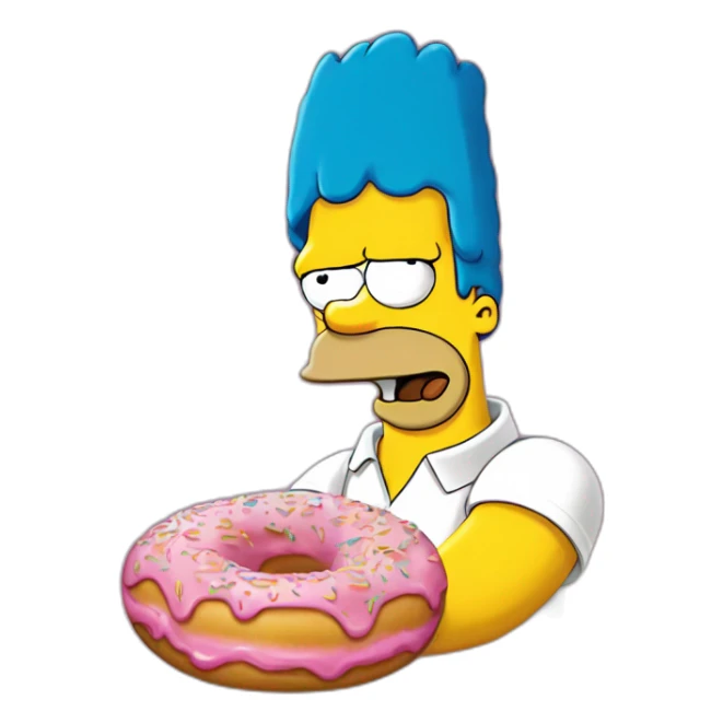 Homer Simpson qui mange un donuts sticker