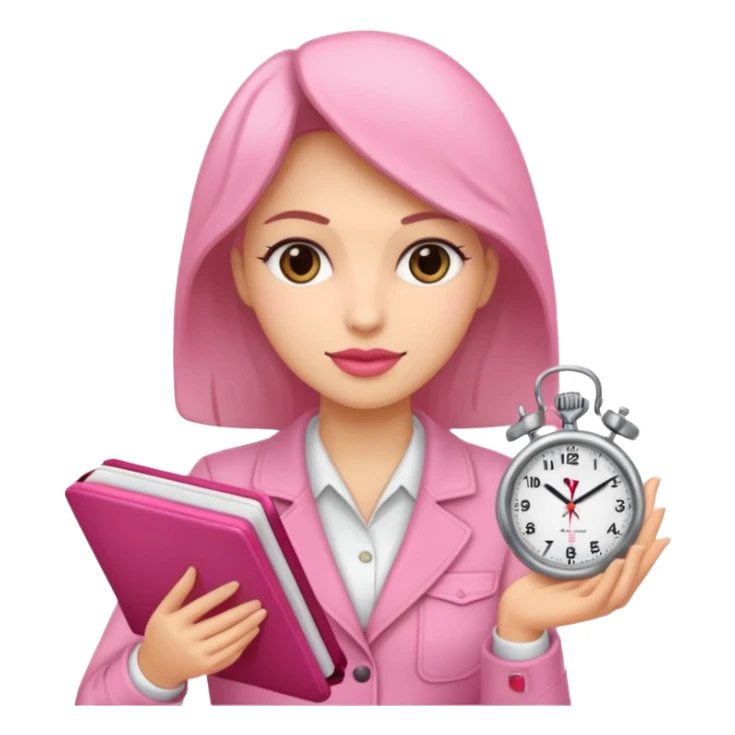 Libreta, reloj y un dolar rosa, de mujer sticker