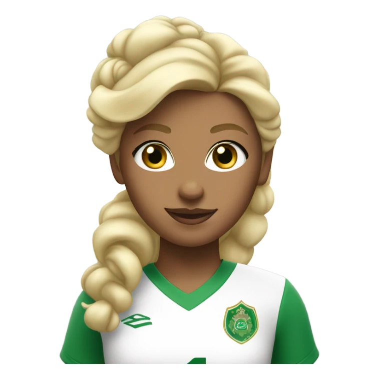 Princess soccer blonde hair green eyes sticker