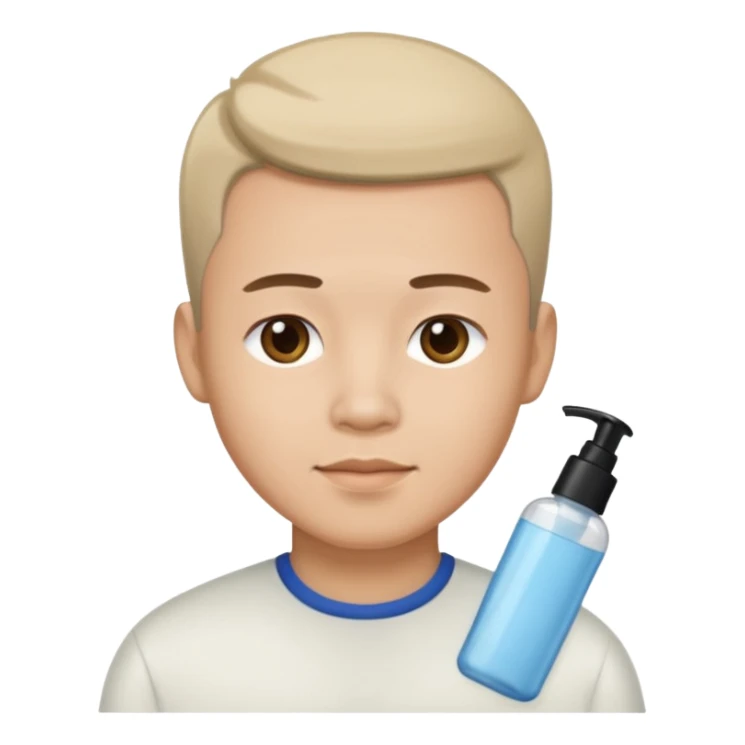 chinese man doing skincare with a fade haircut sticker