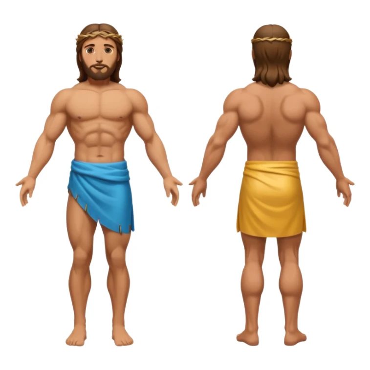 fullbody jesus christ jacked, sleeveless front and backview sticker
