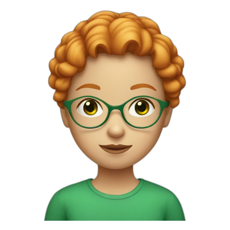 Ginger headed girl with green eyes and glasses sticker