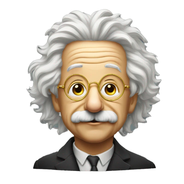 albert einstein with golden stars eyes glasses sticker