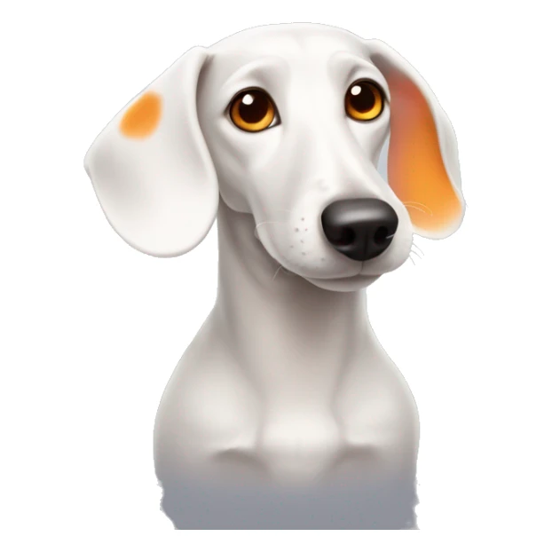White dachshund with orange eyes and ears sticker