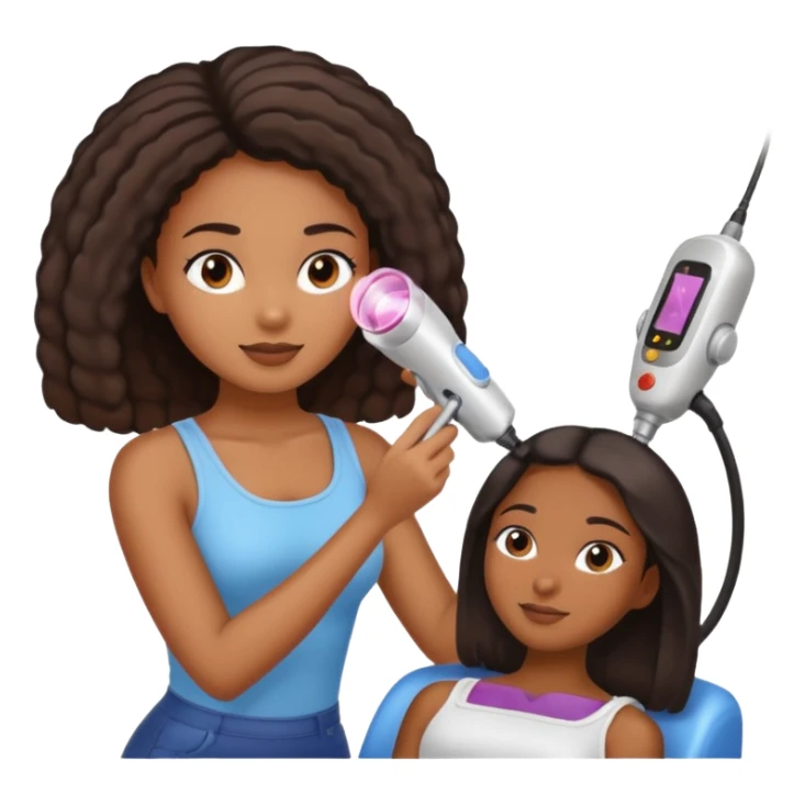 black girl receiving laser hair removal sticker
