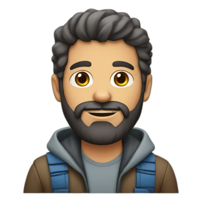 homem de 40 anos barbudo e careca sticker