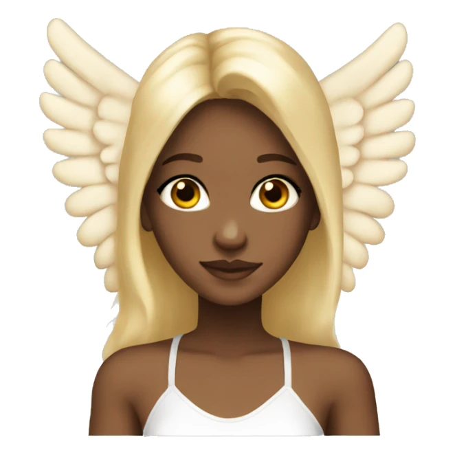Blonde Girl Brown Big eyes Angel Wings  sticker
