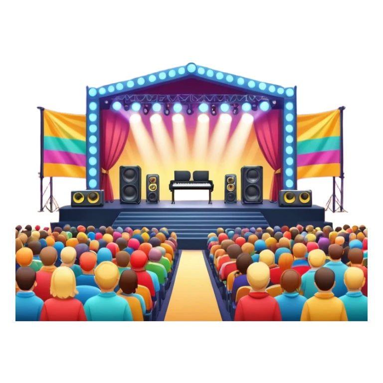 festival concert stage sticker