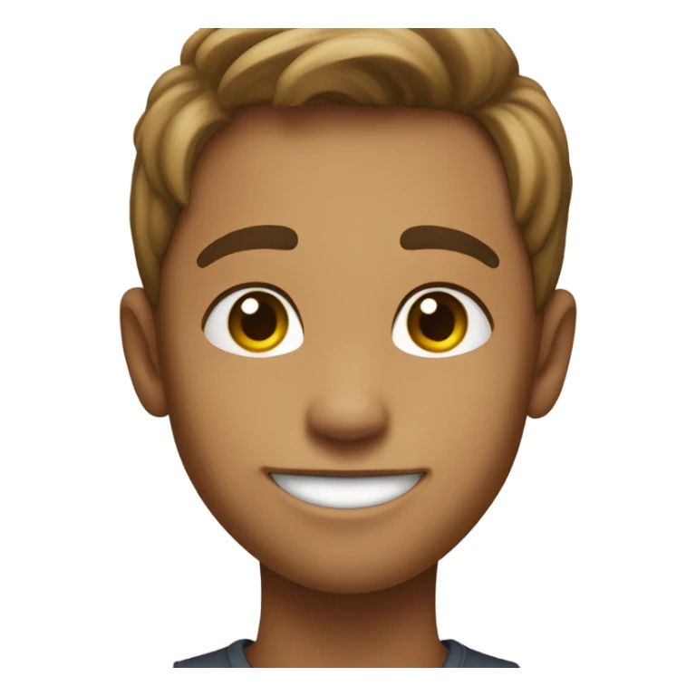 smiling boy pointing at viewer with light brown skin sticker