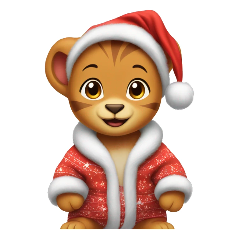 Baby Nala from Lion King wearing Santa pajamas  sticker