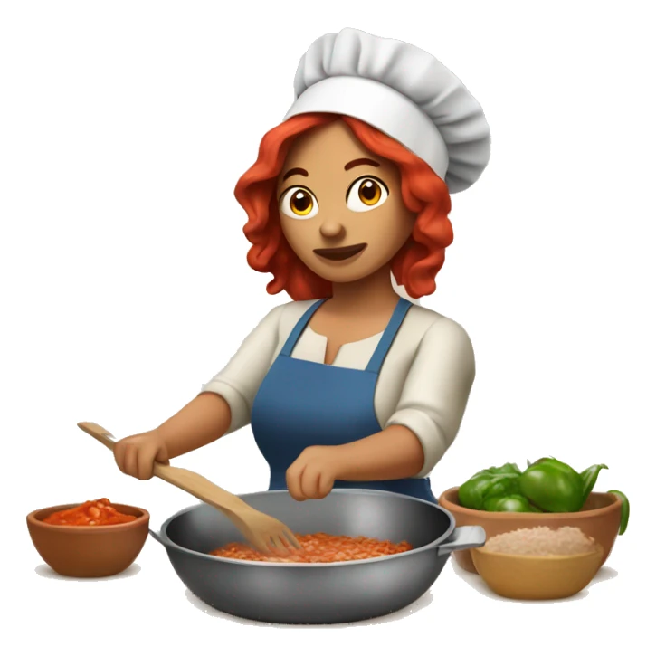 Red hair Mexican woman cooking birria sticker