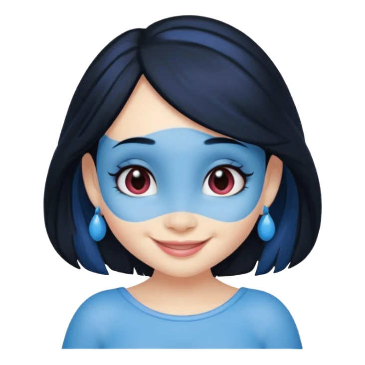Smurffete with black hair and blue skin emoji sticker