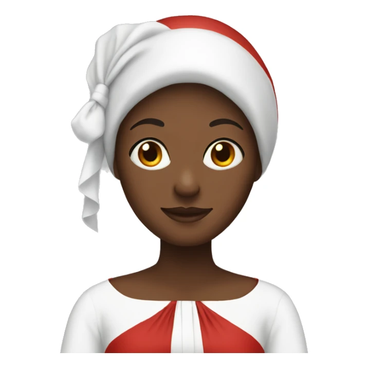 Woman with white bonnet and red dress sticker