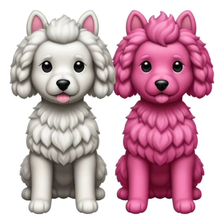 Dos caniches,uno blanco y el otro negro,QUE SEA RAZA CANICHE  sticker