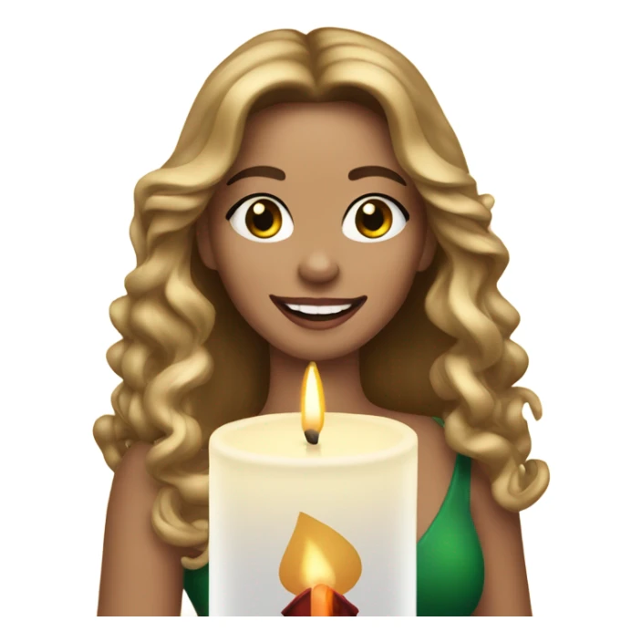 Mariah Carrey with a Christmas candle sticker
