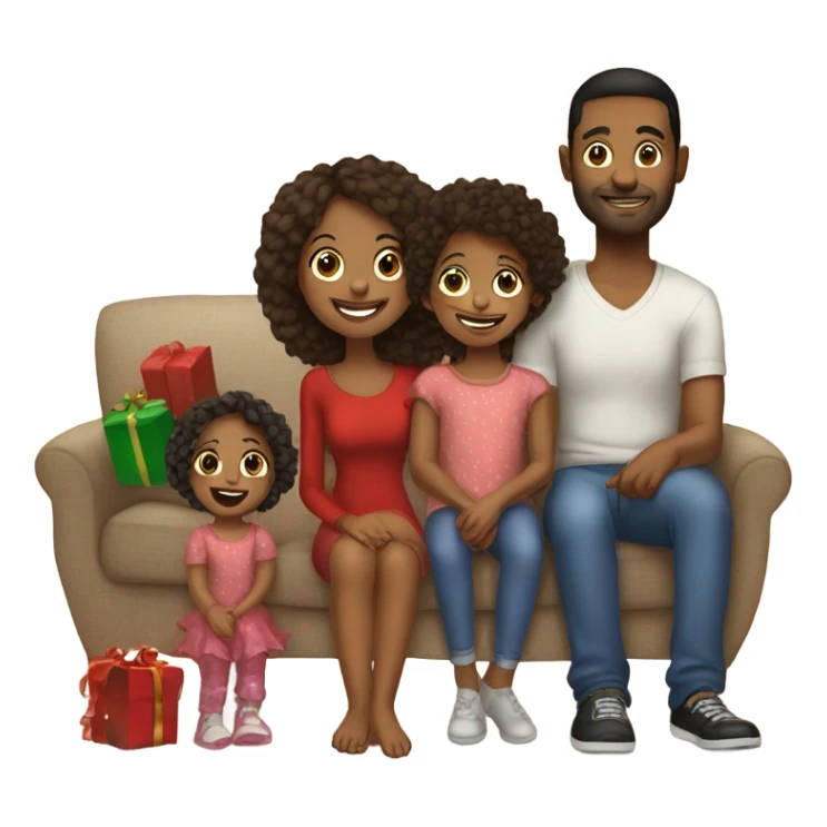 Family with a 2 yrs old girl chrimas card sticker