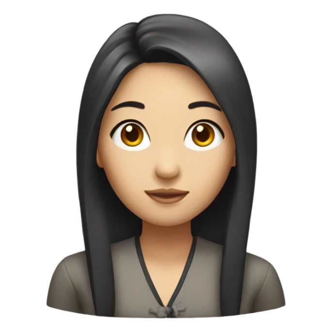 asian city girl head sticker