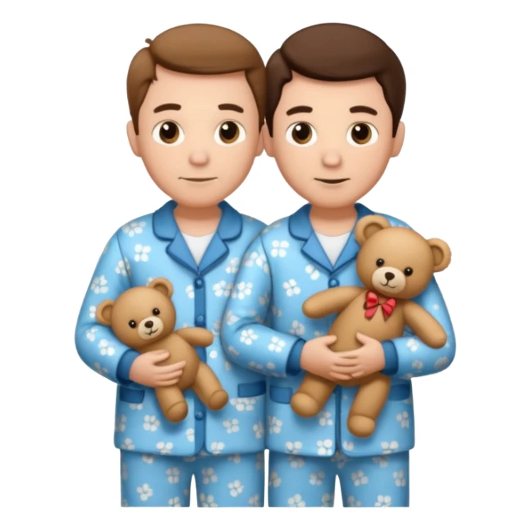 ma and pa kettle wearing pajamas and holding teddy bears sticker