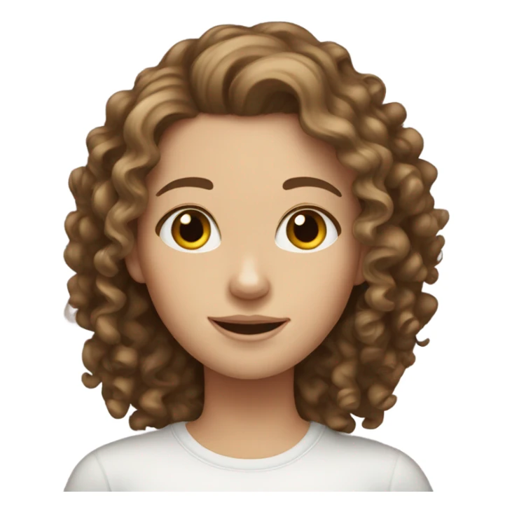 Curly brown haired white girl sticker