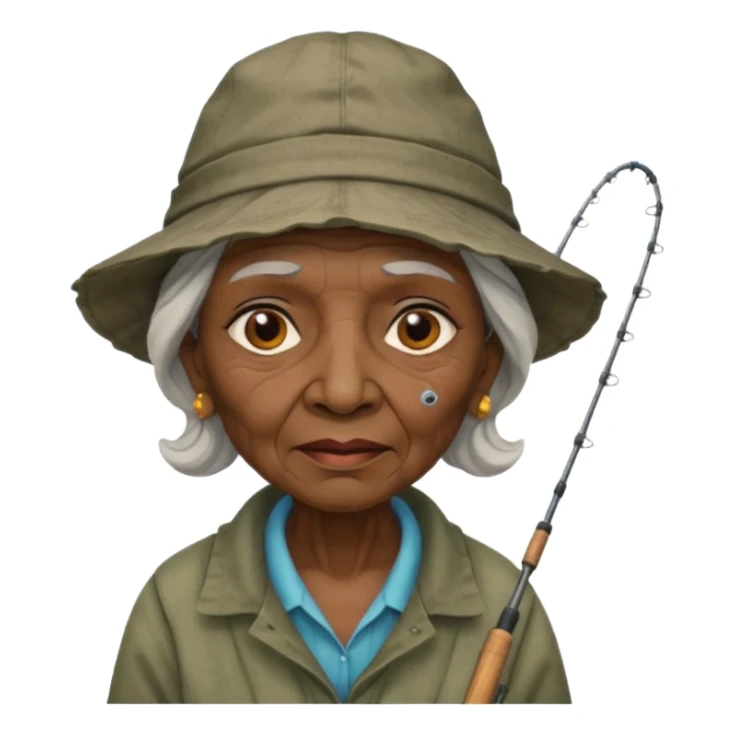 Fisher old woman black sticker