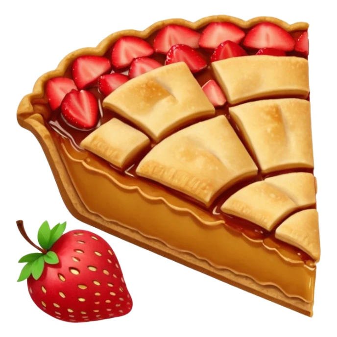 Apple pie emoji with slice strawberry above the cake  sticker