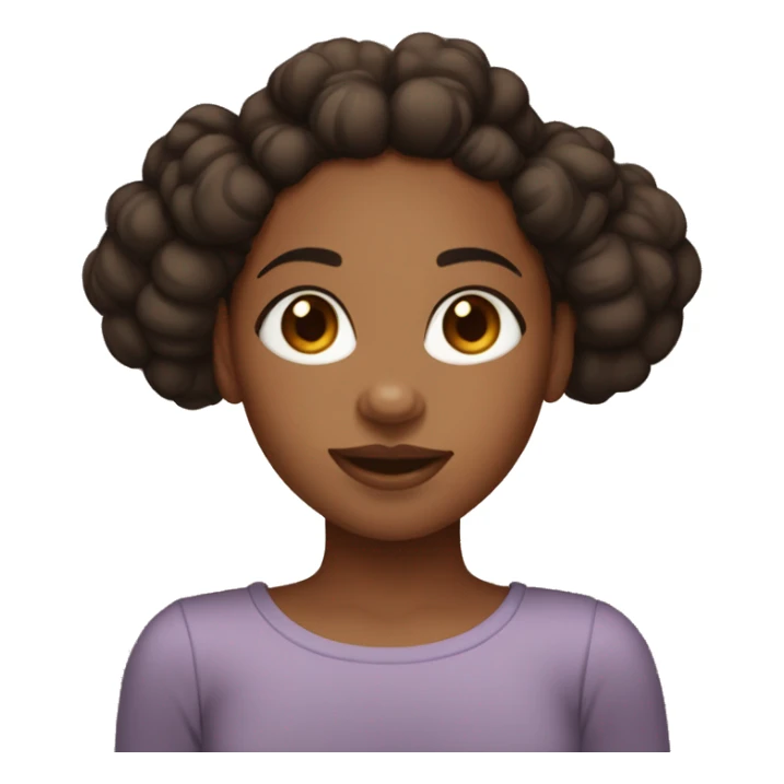 Light-brown skin girl with 2 dark brown afro puffs on head sticker