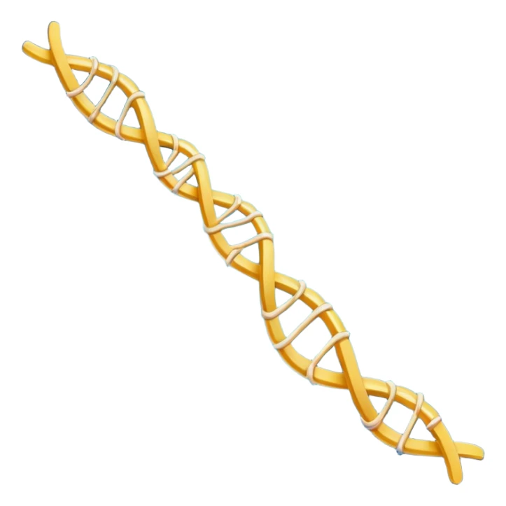 con of a single-stranded mRNA shaped as a half-helix; simple curved ribbon with small ticks for bases; balanced symmetry; flat vector, high contrast, transparent background, no text; suitable for app icon or presentation. sticker