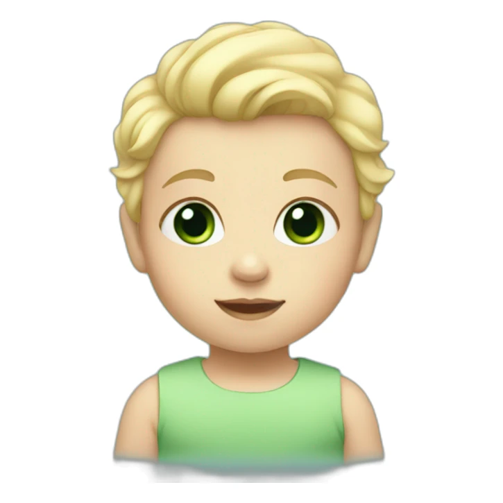 baby with blonde hair and blue-green eyes sticker