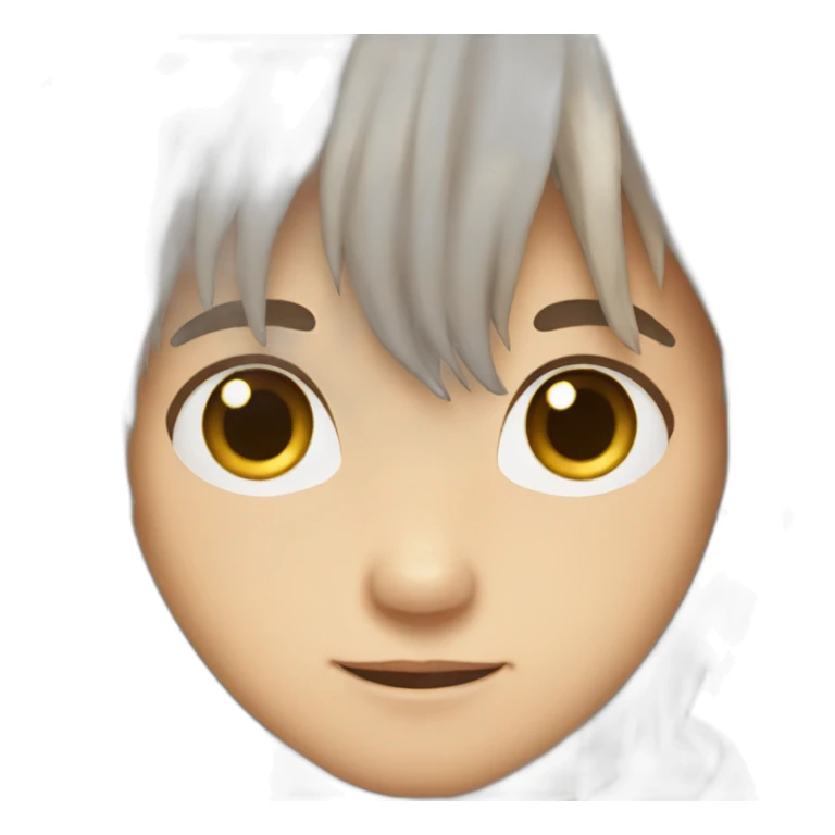 long brown hair brown eyes rabbit boy sticker