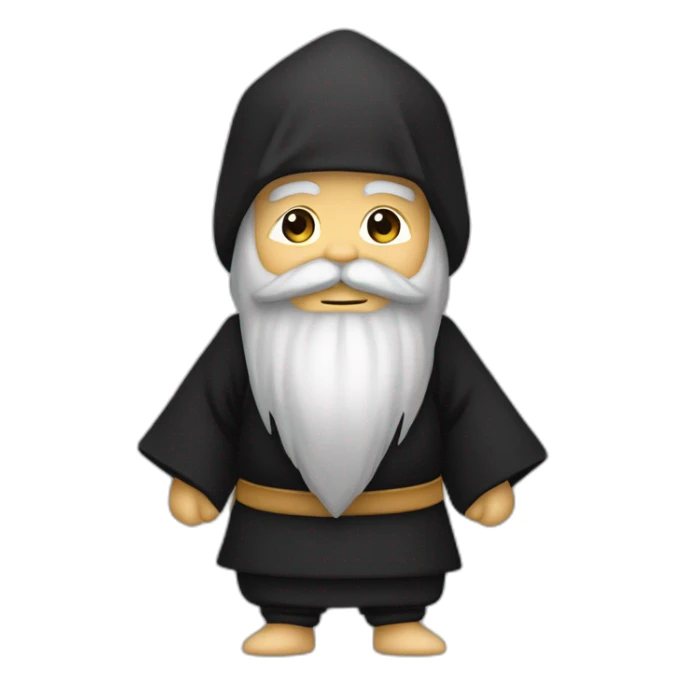 Un vieux ninja en kimono noir barbu sticker