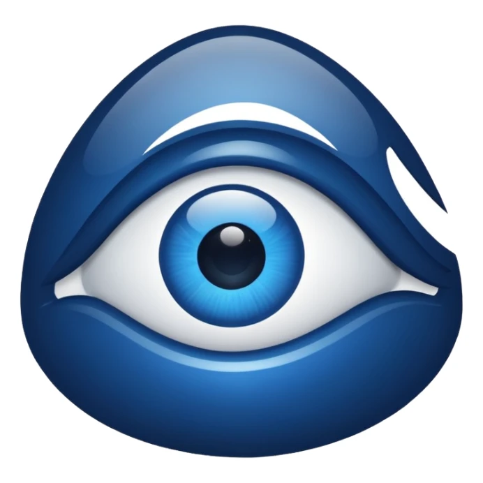 eye symbol, dark blue, minimal sticker