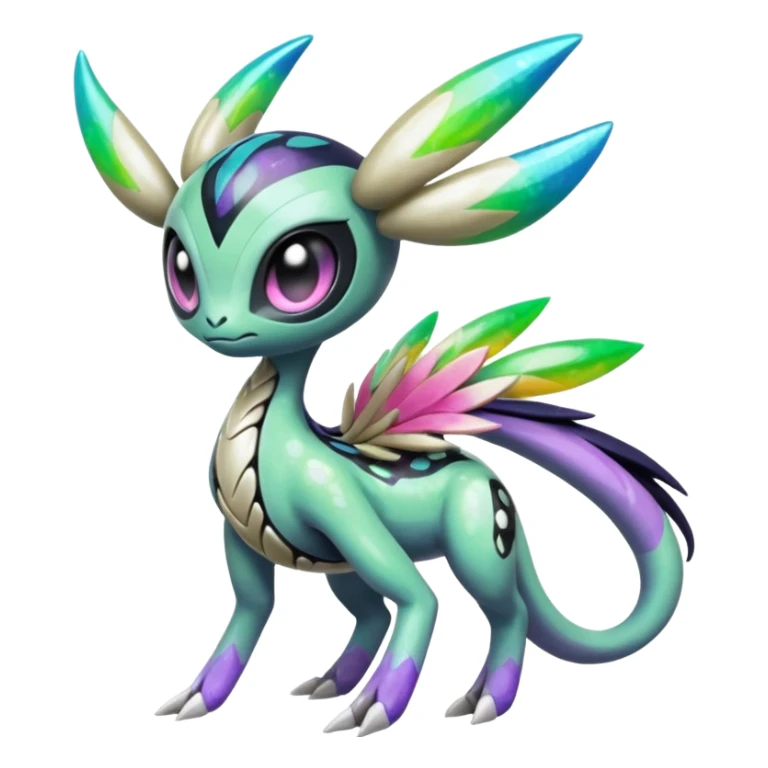 Colorful Shiny Edgy Cool Badass Painted Splashed Exotic Meloetta-Palkia-Virizion-Venom-Stitch-Fakémon-creature-hybrid sticker