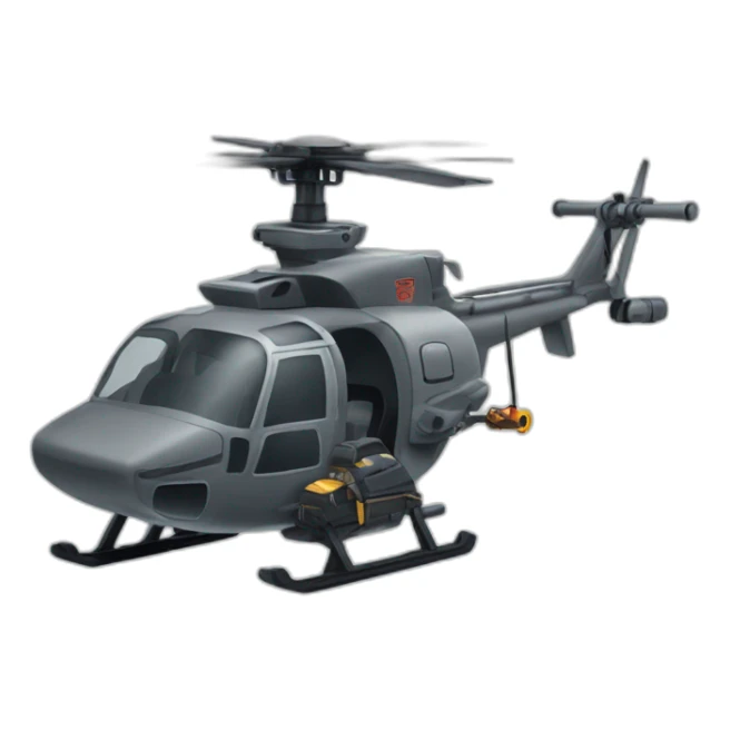 Gato disparando desde un helicóptero con una minigun sticker